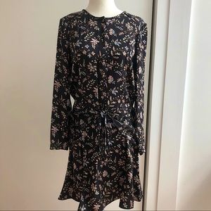 Veronica Beard Silk Black Floral Dress, new with tags